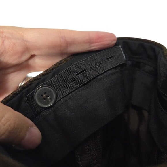 Banana Republic Vasto Wide-Leg Italian Wool Pant Plaid Brown Business Preppy 0 - Picture 12 of 14